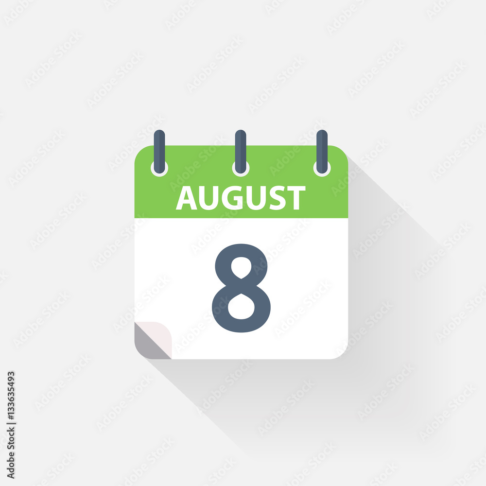 8 august calendar icon 8 august calendar icon