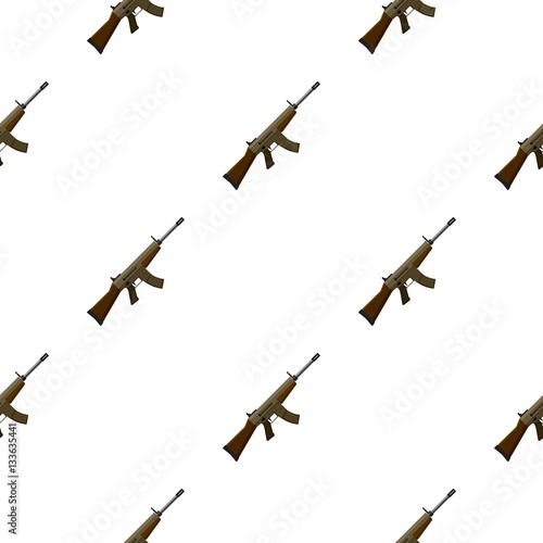 Military assault rifle icon in cartoon style isolated on white background. Military and army pattern stock vector illustration