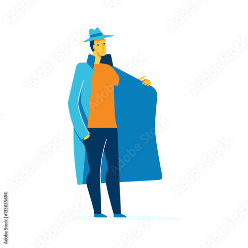 Vector male character illustration in flat style