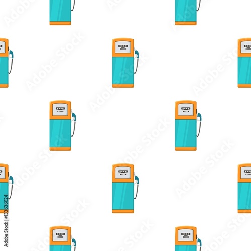 Fuel dispencer icon in cartoon style isolated on white background. Oil industry pattern stock vector illustration.