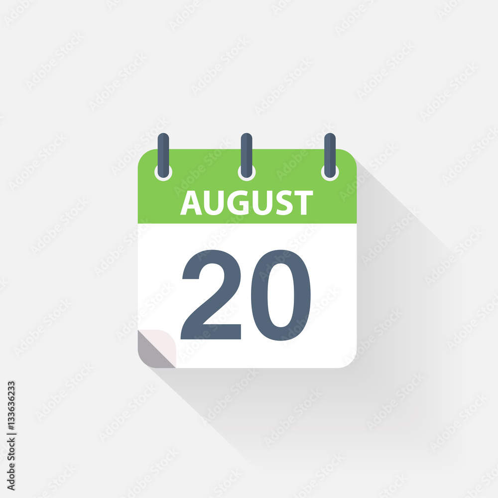 20 august calendar icon 20 august calendar icon
