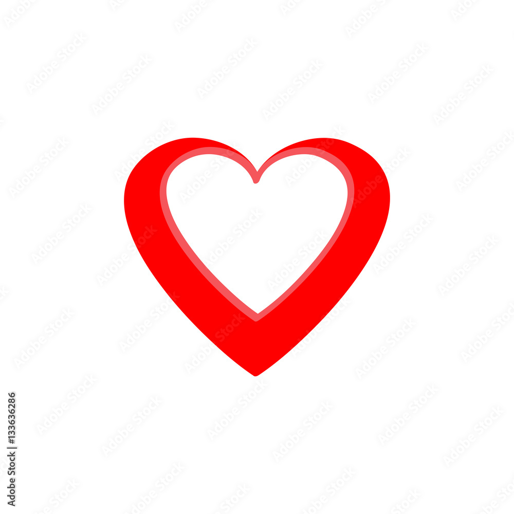 Heart red isolated