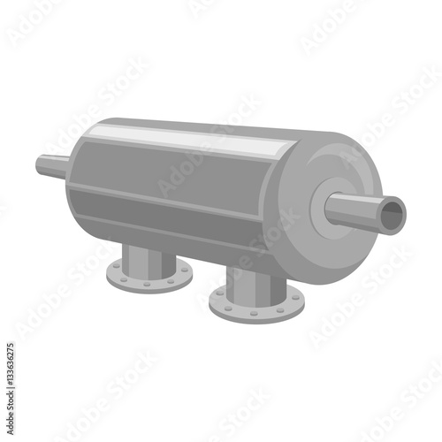 Water filter machine icon in monochrome style isolated on white background. Water filtration system symbol stock vector illustration.