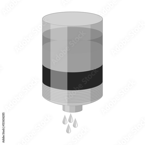 Water filter cartridge icon in monochrome style isolated on white background. Water filtration system symbol stock vector illustration.