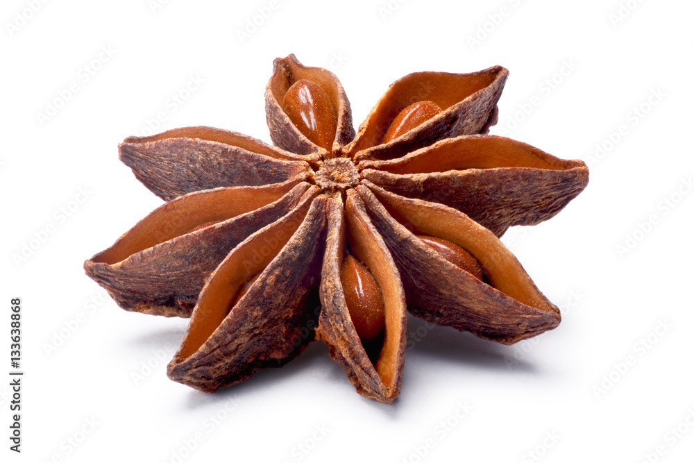 Single Star anise (dried Ilicium fruit), paths Single Star anise (dried Ilicium fruit), paths