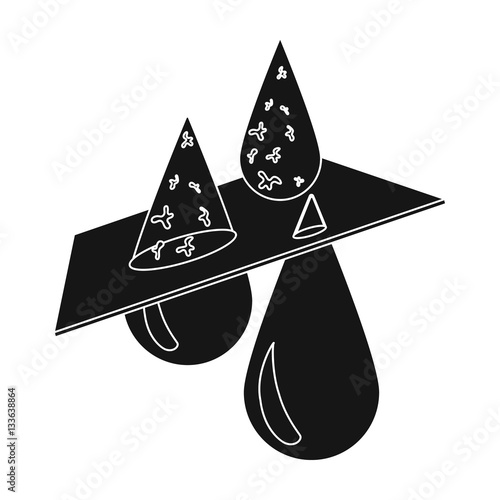Water filtration icon in black style isolated on white background. Water filtration system symbol stock vector illustration.