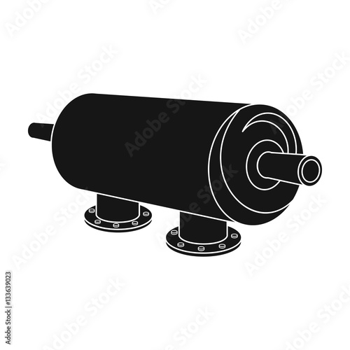 Water filter machine icon in black style isolated on white background. Water filtration system symbol stock vector illustration.