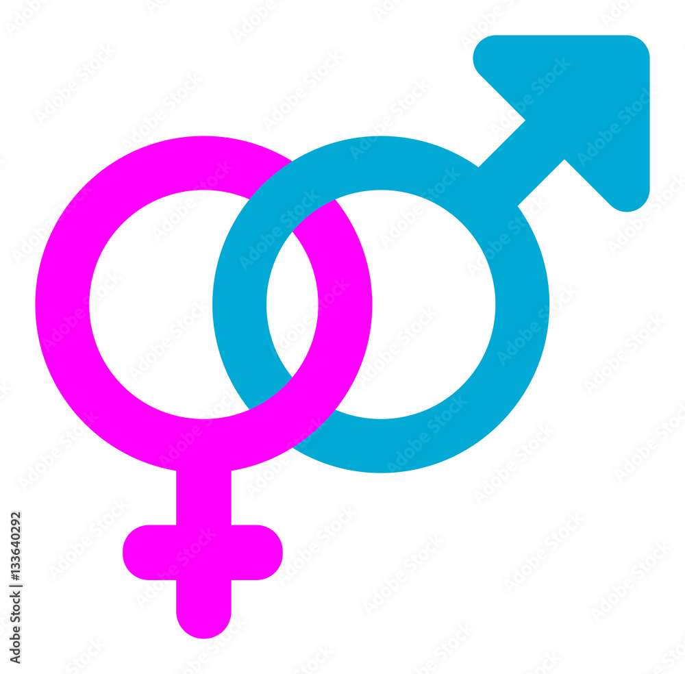 Male and female vector symbols isolated on white background Male and female vector symbols isolated on white background
