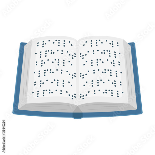 Book written in braille icon in cartoon style isolated on white background. Interpreter and translator symbol stock vector illustration.
