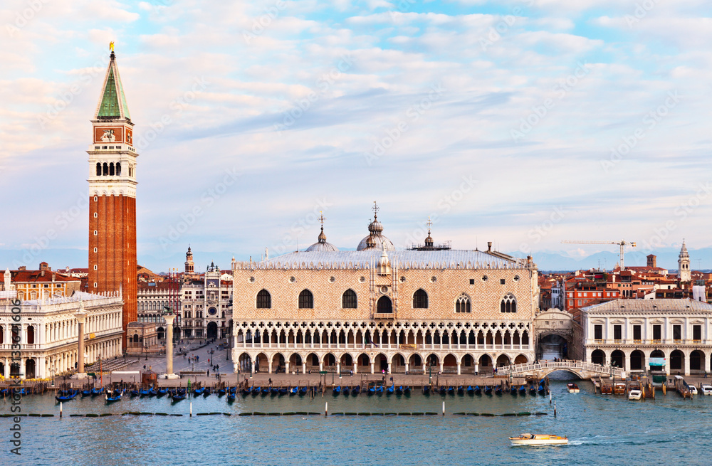 View of the magnificent Venice in the morning from above