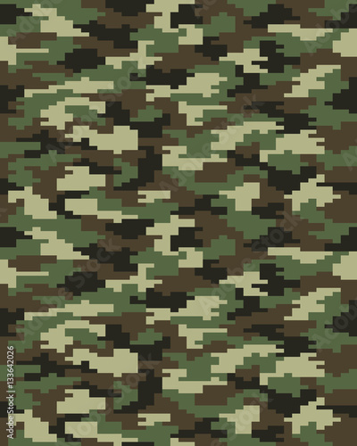 Seamless digital fashion camouflage pattern, vector