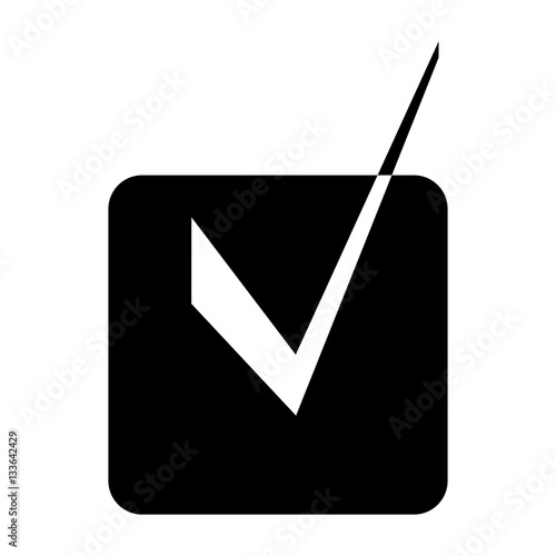 Check mark icon. Checklist button. Tick in box sign. Vector illustration
