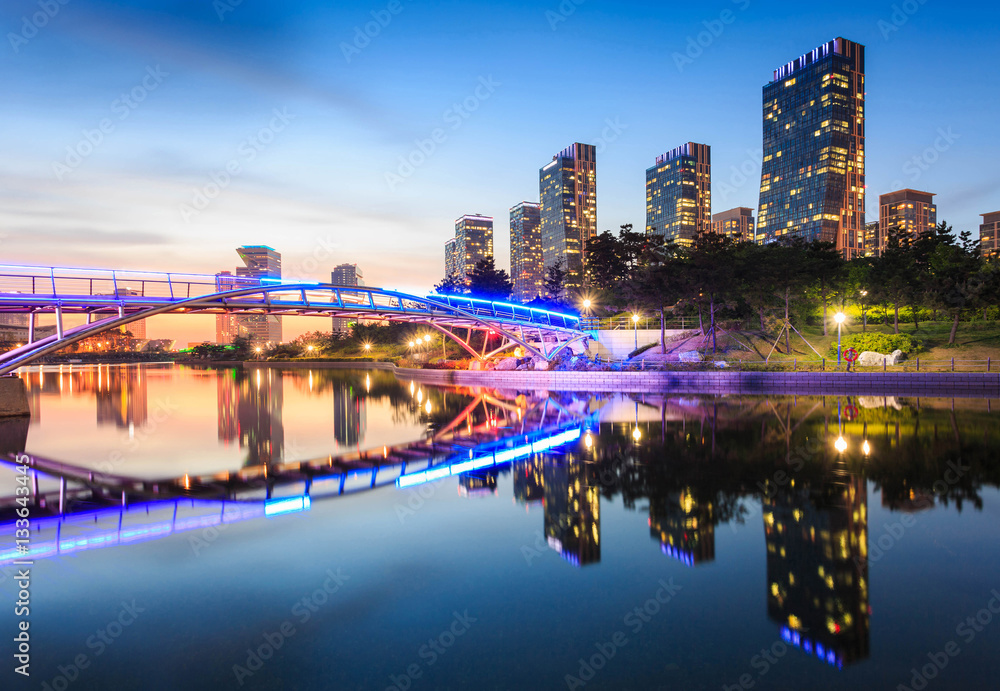 Fototapeta premium Songdo Central Park w Songdo