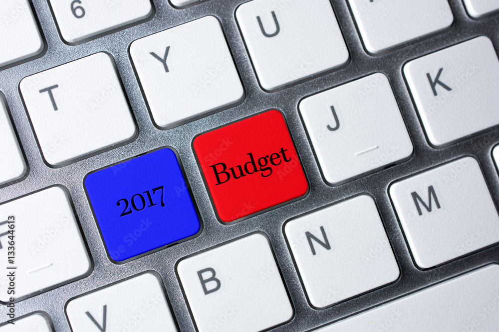 2017 Budget button on white computer keyboard 2017 Budget button on white computer keyboard