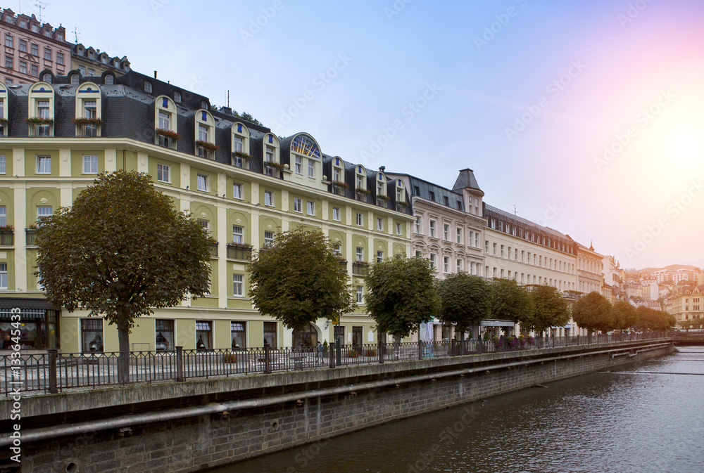 .Karlovy Vary (Carlsbad), Tepla river.  Czech Republic....