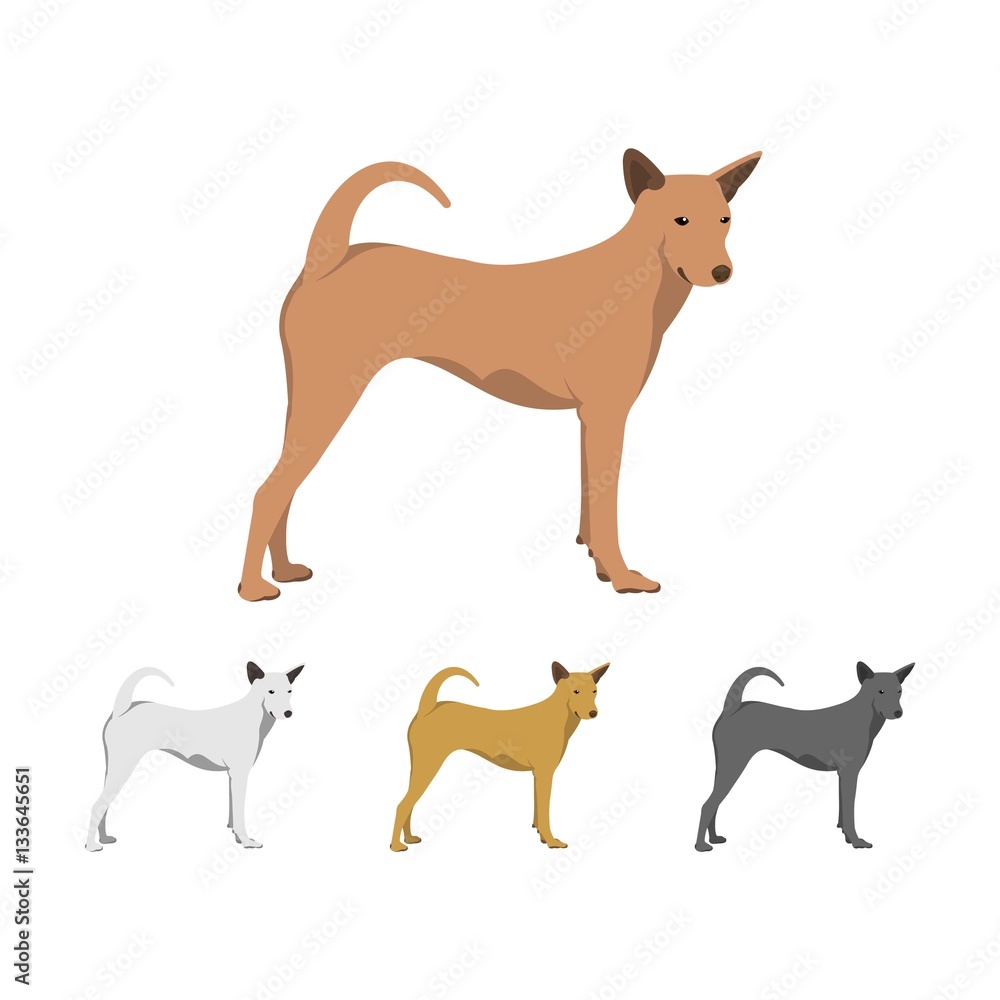 Vector Illustration of Dog Flat Design
