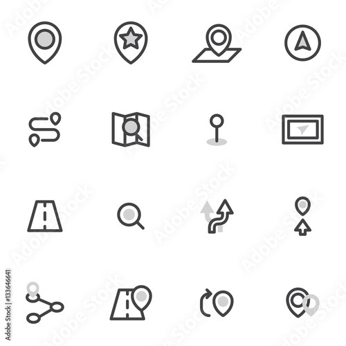 set of vector icons  navigation, location. Navigator icon
