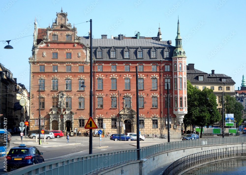 Stockholm city center with the impressive vintage architecture, Sweden 