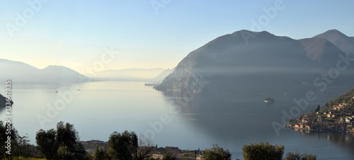 An suggestive view of Lake Iseo at sunset