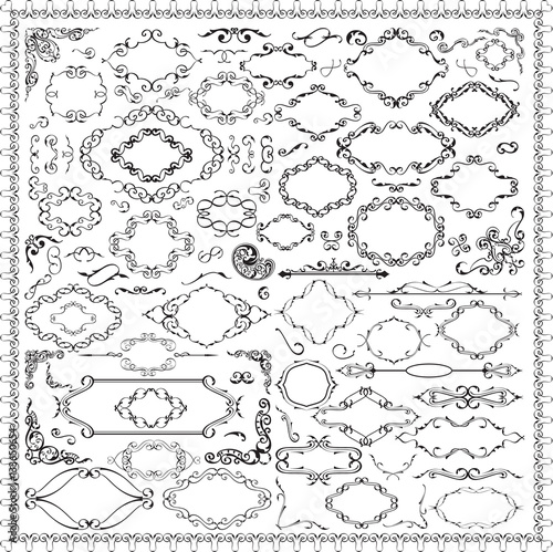 Ornate vintage baroque design set