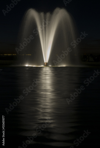 Night Fountain Reflections