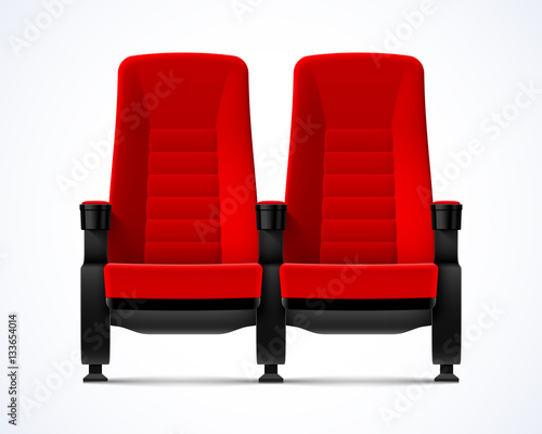 Cinema movie theater red comfortable chairs