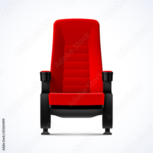 Cinema movie theater red comfortable chair