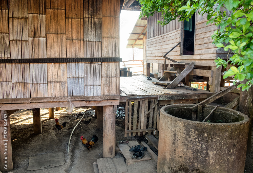 Tribal wooden house traditional Tribal wooden house traditional