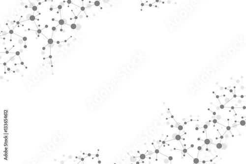 Structure molecule and communication Dna, atom, neurons. Science concept for your design. Connected lines with dots. Medical, technology, chemistry, science background. Vector illustration