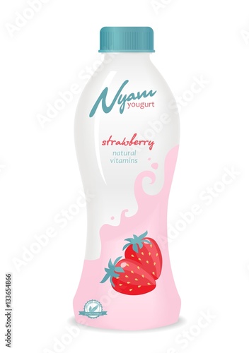 Yougurt bottle with design.