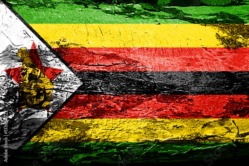 Zimbabwe flag with grunge texture © Argus