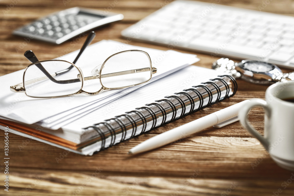 Business still life concept . Mixed media