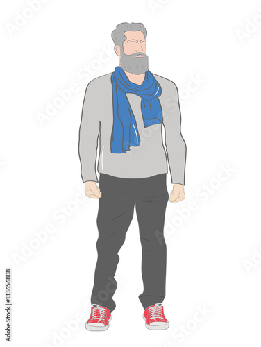 stylish man with a beard. vector illustration. © vit_kitamin