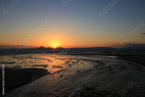 鹿児島県鹿屋市　高須海岸からの夕日 photo