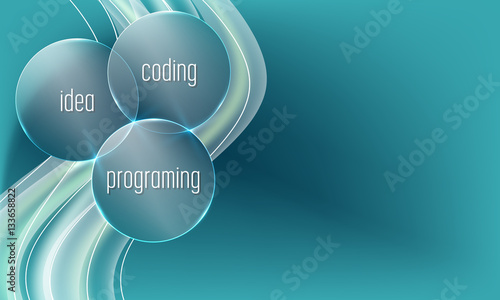 Vector abstract background with the words idea, coding, programi