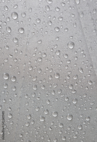 Clear water drop on grey texture background