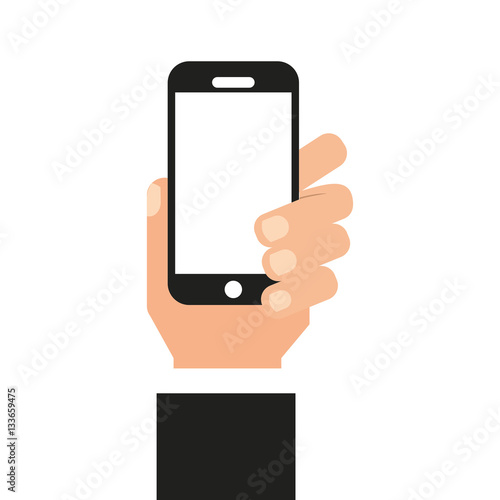 smartphone technology line icon vector illustration design