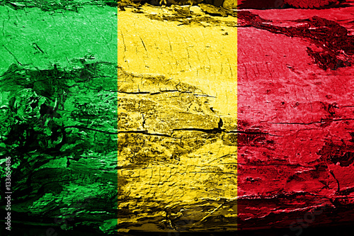 Mali flag with grunge texture