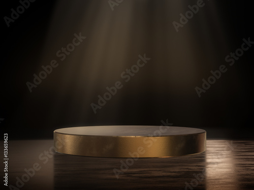 Pedestal for display,Platform for design,Blank product stand.3D rendering.