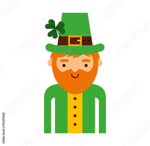 leprechaun irish character icon vector illustration design