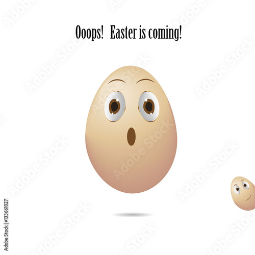 Surprise Easter egg on a white background