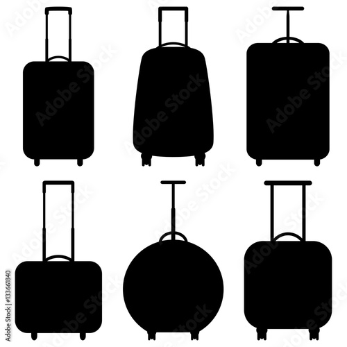 Set of suitcase icons, vector illustration