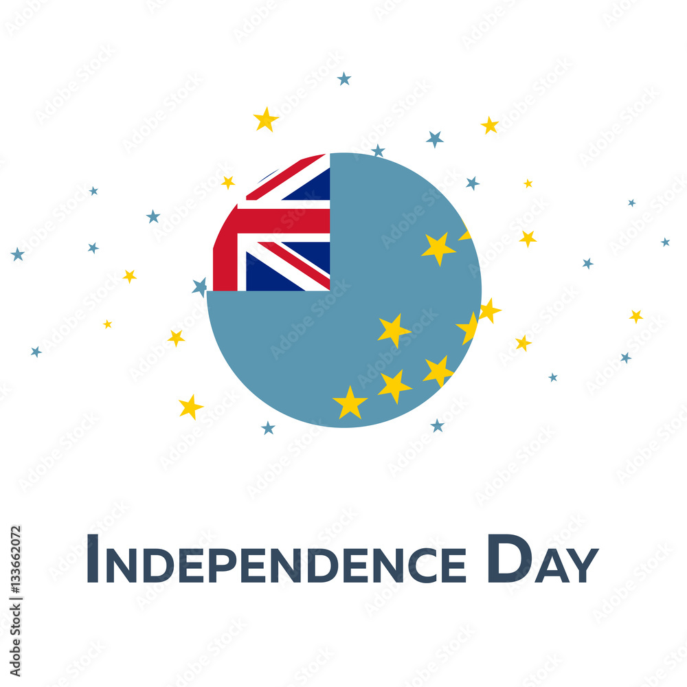 Obraz premium Independence day of Tuvalu. Patriotic Banner. Vector illustration.