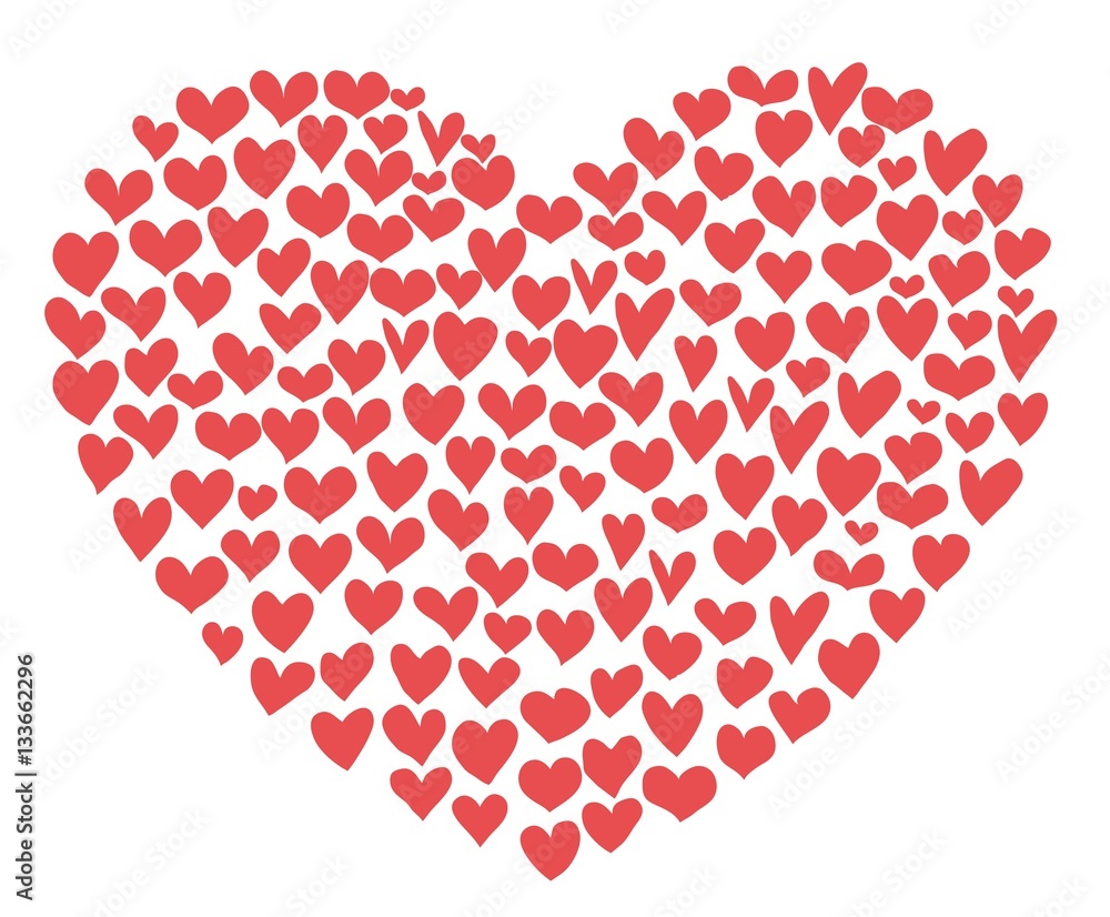Big heart shape created from scribbled hearts Big heart shape created from scribbled hearts