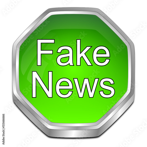 Fake News button - 3D illustration