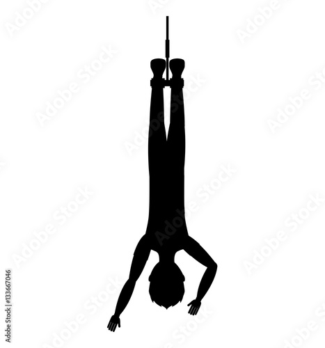 bungee jumping extreme sport vector illustration design