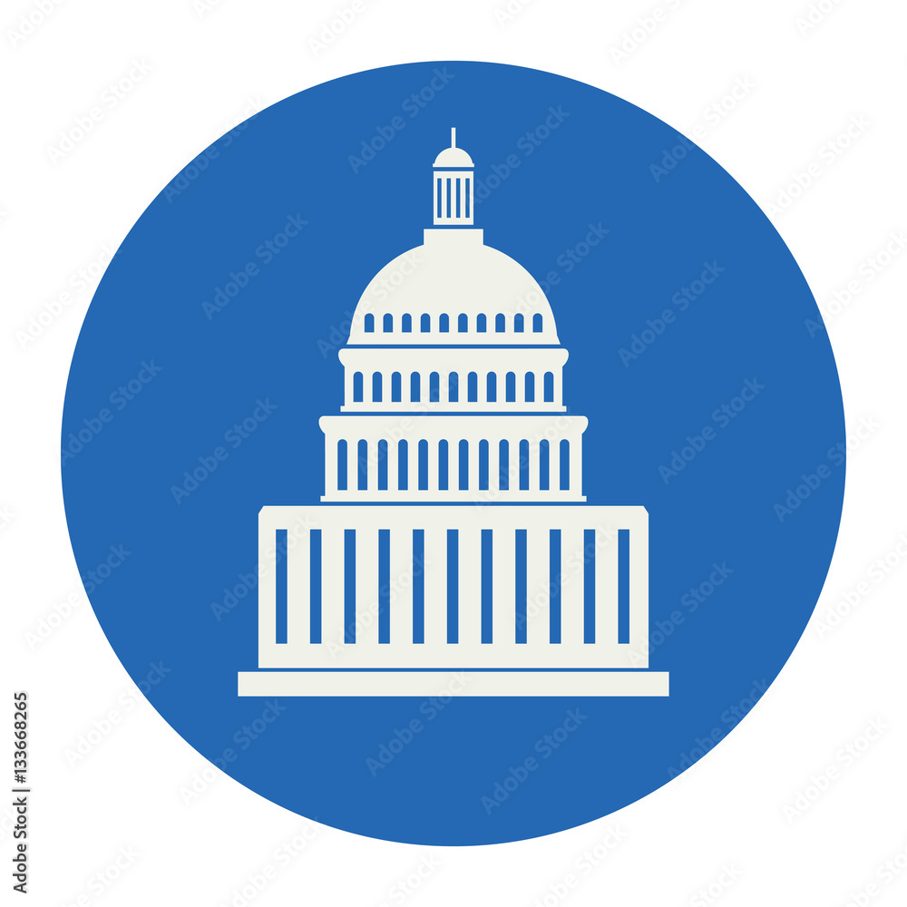 vector icon of united states capitol hill building