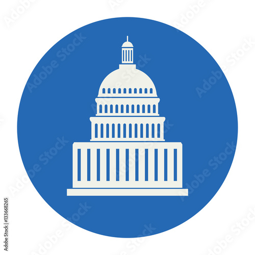 vector icon of united states capitol hill building