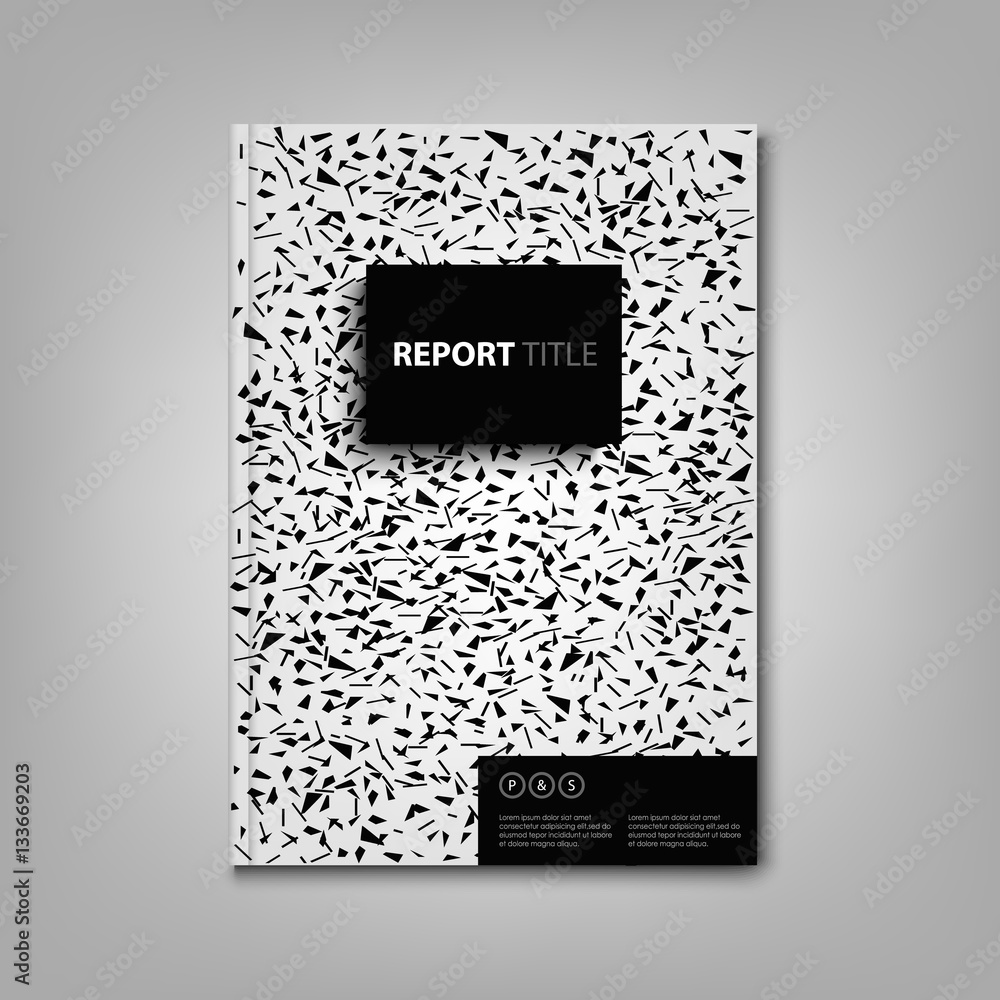 Brochures book or flyer with black spots on white cover Brochures book or flyer with black spots on white cover