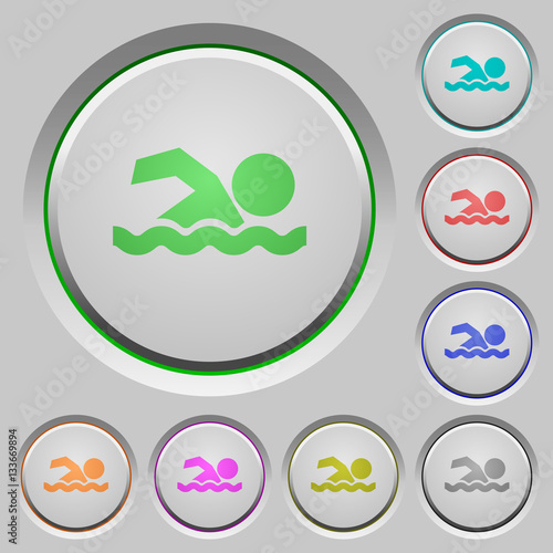 Swimming man push buttons